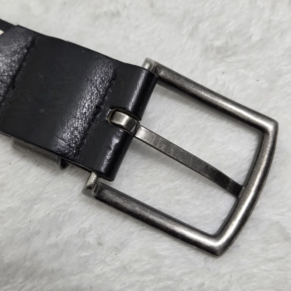 Diesel Black Leather Belt with Silver Buckle‎ size 38